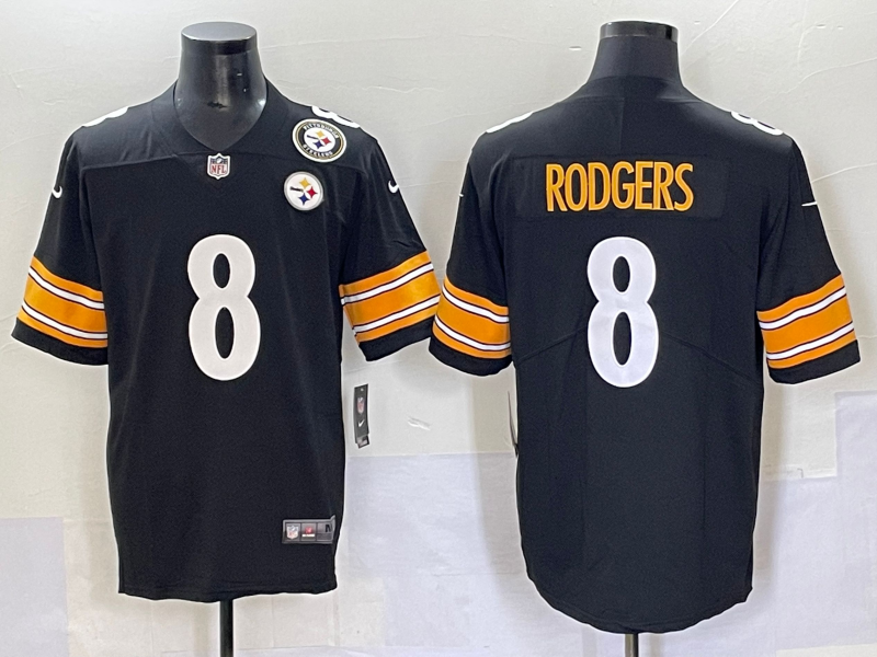 Men Pittsburgh Steelers #8 Rodgers Black Nike Limited NFL 2025 Jersey 006